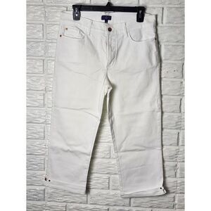 NYDJ White Stretch Denim Not Your Daughter's Crop Jeans Size 8 NICE